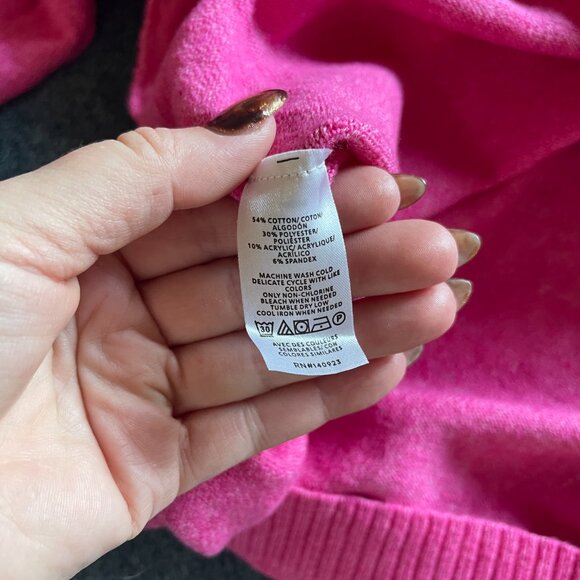 NWT Loft Cropped V-Neck Cardigan Rose Flash Size Medium - Picture 4 of 4